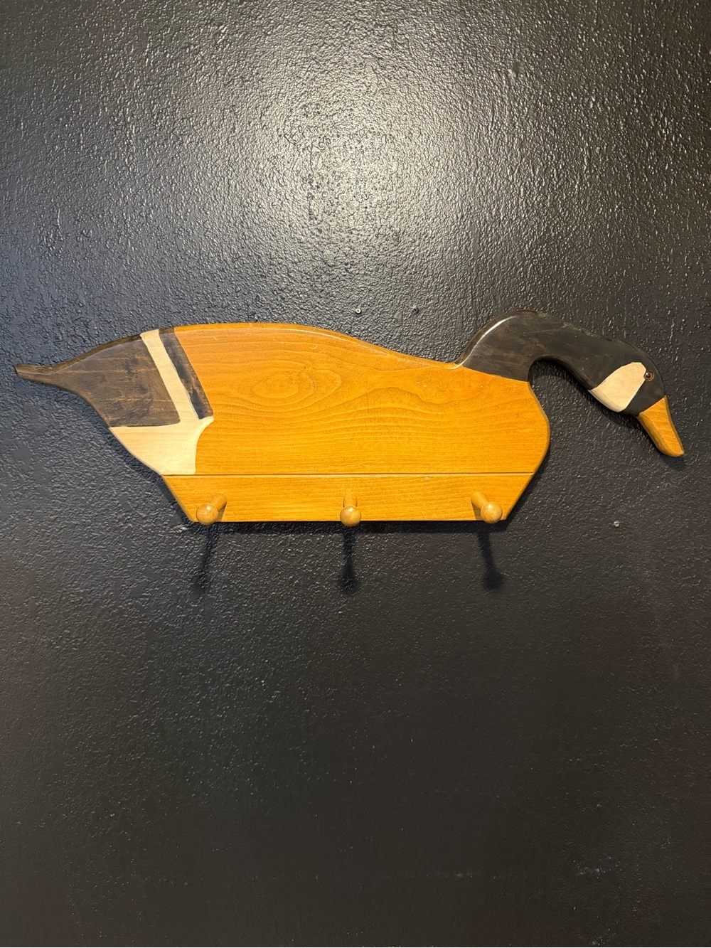 Wooden Goose Hooks Wall Decor Black Brown